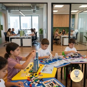 סדנת יצירה בסגנון לגו, שניתן לשלב בקייטנה לילדי העובדים