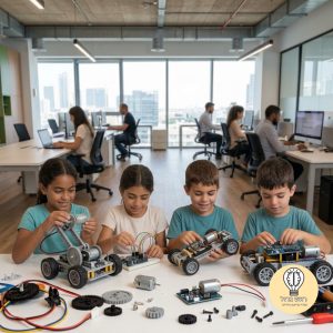חוג מהנדסים צעירים משתלב מצויין בפעילויות של קייטנה לילדי העובדים
